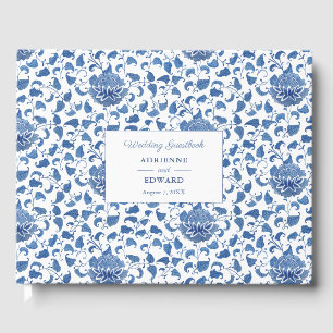 Chinoiserie Chic Classic Blue Wedding Guest Book