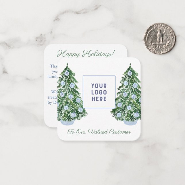 Chinoiserie Chic Customer Christmas Holidays Card (Front/Back In Situ)