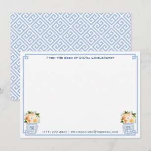 Chinoiserie Chic Fall Flowers Wedding Shower Party Thank You Card