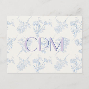 Chinoiserie Chic Floral Monogrammed Postcard