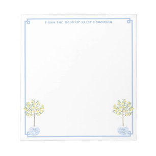 Chinoiserie Chic Lemon Tree Classic Lady's Desk  Notepad