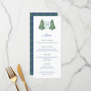 Chinoiserie Chic Monogram Winter Baptism Party Menu
