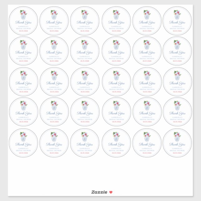 Chinoiserie Chic Red White And Blue Medium Favour (Sheet)