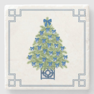 Chinoiserie Christmas Tree  Stone Coaster