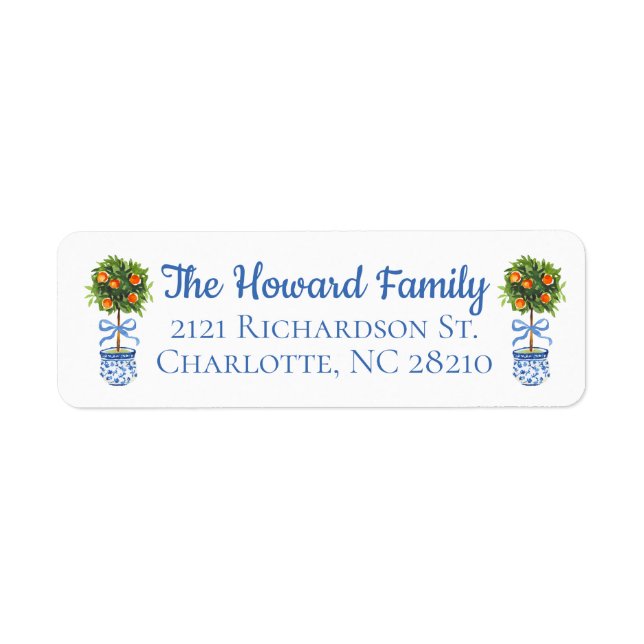 Chinoiserie Citrus Topiary Return Address Return Address Label (Front)
