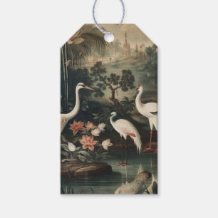 Chinoiserie Crane Gift Wrap Decor Tags
