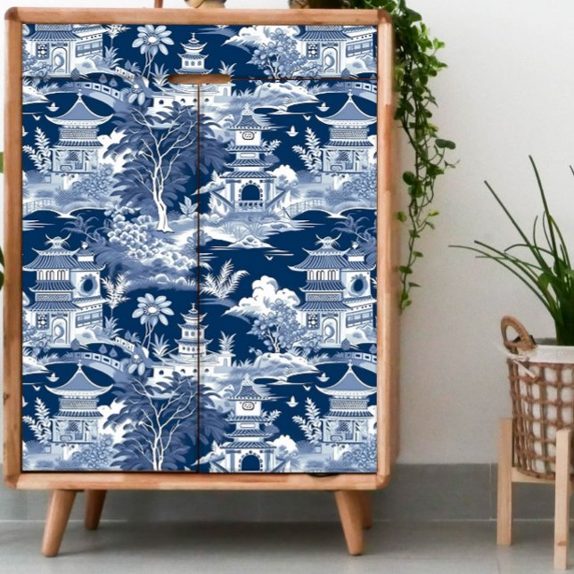 Chinoiserie Dark Blue and White Decoupage  Tissue Paper (Creator Uploaded)