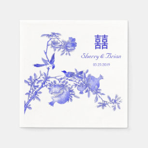 Chinoiserie Double Happiness Chinese Wedding Napkin