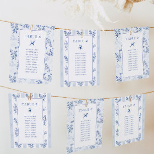 Chinoiserie double-side Wedding Seating Chart Card