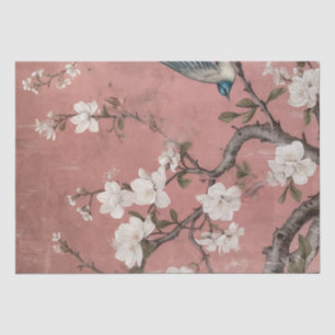 Chinoiserie Dusty Pink Cherry Blossom Background Tissue Paper