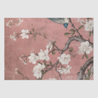 Chinoiserie Dusty Pink Cherry Blossom Background Tissue Paper