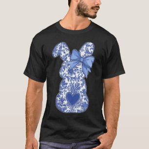 Chinoiserie Easter Blue Toile Vintage Boho Floral T-Shirt