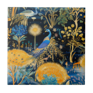 Chinoiserie Exotic Birds Botanical Pattern (10) Ceramic Tile