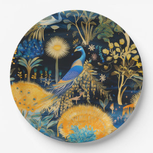Chinoiserie Exotic Birds Botanical Pattern (10) Paper Plate