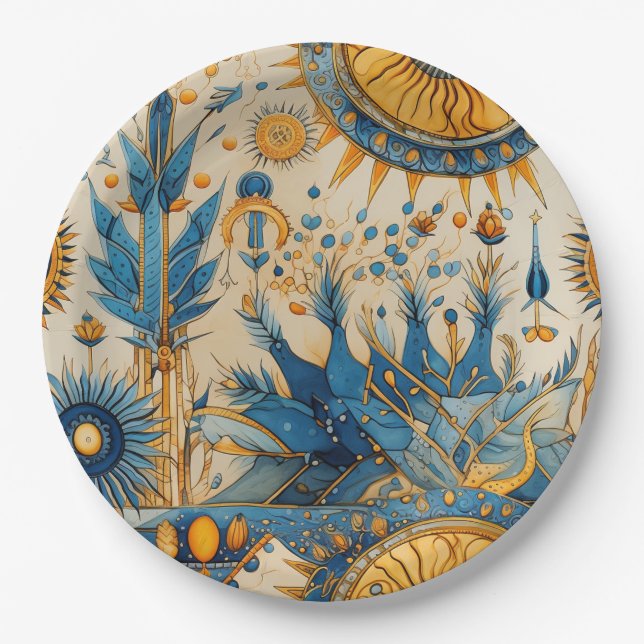Chinoiserie Exotic Birds Botanical Pattern (1) Paper Plate (Front)