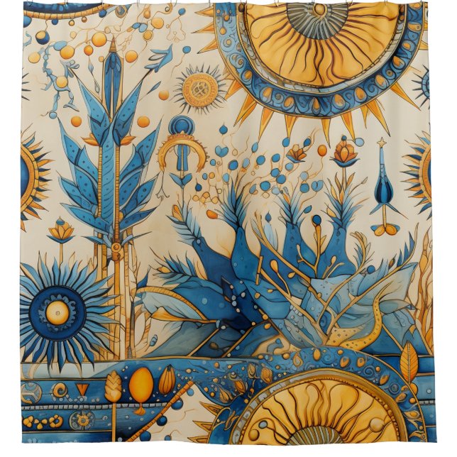 Chinoiserie Exotic Birds Botanical Pattern (1) Shower Curtain (Front)