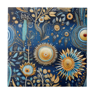 Chinoiserie Exotic Birds Botanical Pattern (2) Ceramic Tile