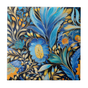 Chinoiserie Exotic Birds Botanical Pattern (3) Ceramic Tile