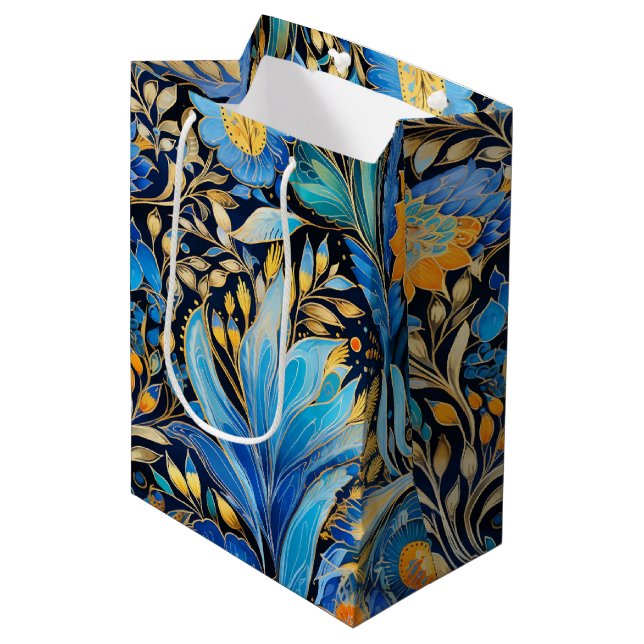 Chinoiserie Exotic Birds Botanical Pattern (3) Medium Gift Bag (Front Angled)