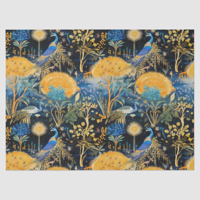 Chinoiserie Exotic Birds Botanical Pattern (5) Tissue Paper (Front)