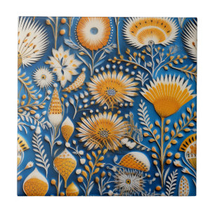 Chinoiserie Exotic Birds Botanical Pattern (7) Ceramic Tile