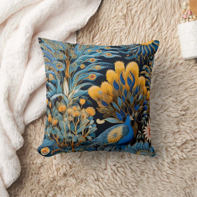 Chinoiserie Exotic Birds Botanical Pattern (8) Cushion (Blanket)