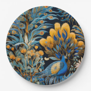 Chinoiserie Exotic Birds Botanical Pattern (8) Paper Plate