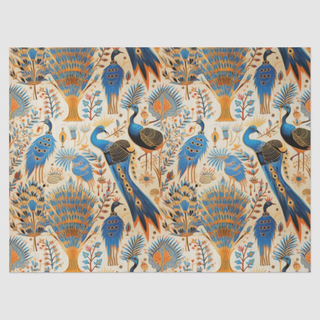 Chinoiserie Exotic Birds Botanical Pattern (8) Tissue Paper (Front)