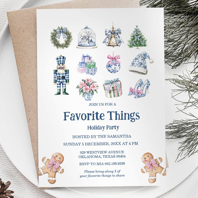Chinoiserie Favourite Things Holidays Party Invitation (Creator Uploaded)