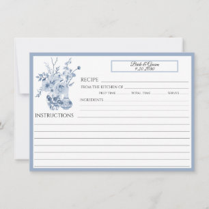 Chinoiserie Floral Blue and White Family Recipe Invitation
