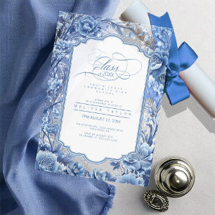 Chinoiserie Floral Border Graduation ID1098 Acrylic Invitations