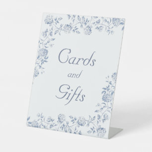 Chinoiserie Floral Bridal Shower Cards and Gifts Pedestal Sign