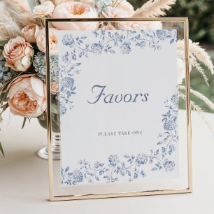 Chinoiserie Floral Bridal Shower Favours  Poster