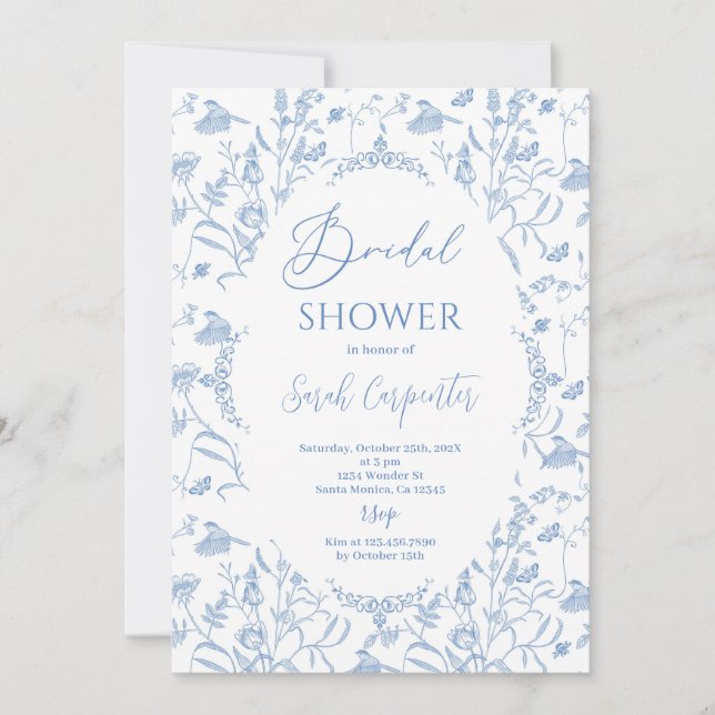 Chinoiserie Floral Bridal Shower Invitation (Front)