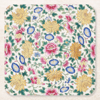 Chinoiserie Floral Chintz  Square Paper Coaster