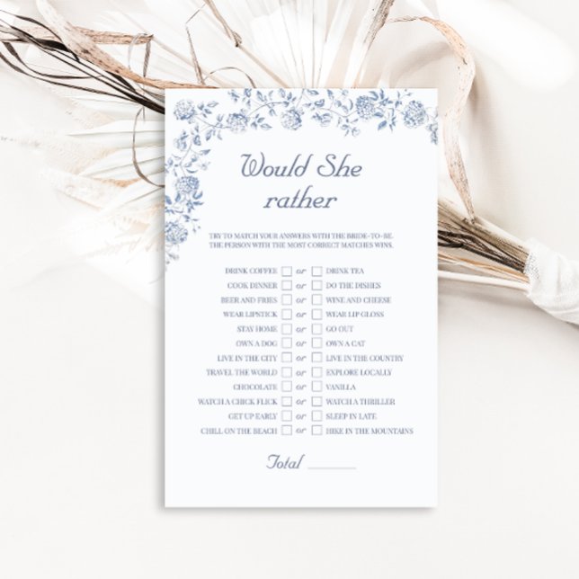 Chinoiserie Floral Would She Rather Bridal Game (Creator Uploaded)