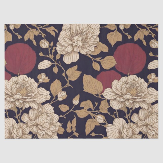 Chinoiserie  Florals Decoupage  Tissue Paper (Front)