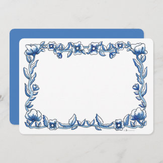 Chinoiserie Flower Border Thank You Card