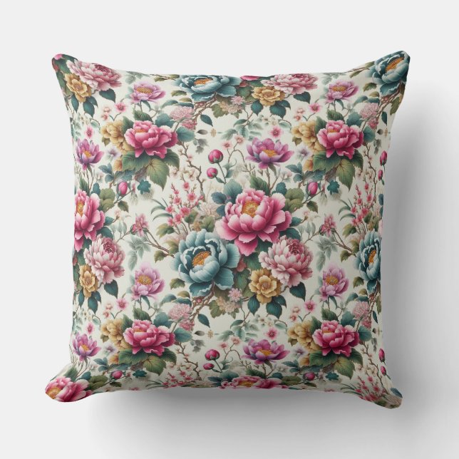 Chinoiserie Flower Cushion (Front)