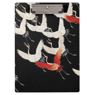 Chinoiserie Flying Crane Zen Minimalist Kimono Art Clipboard
