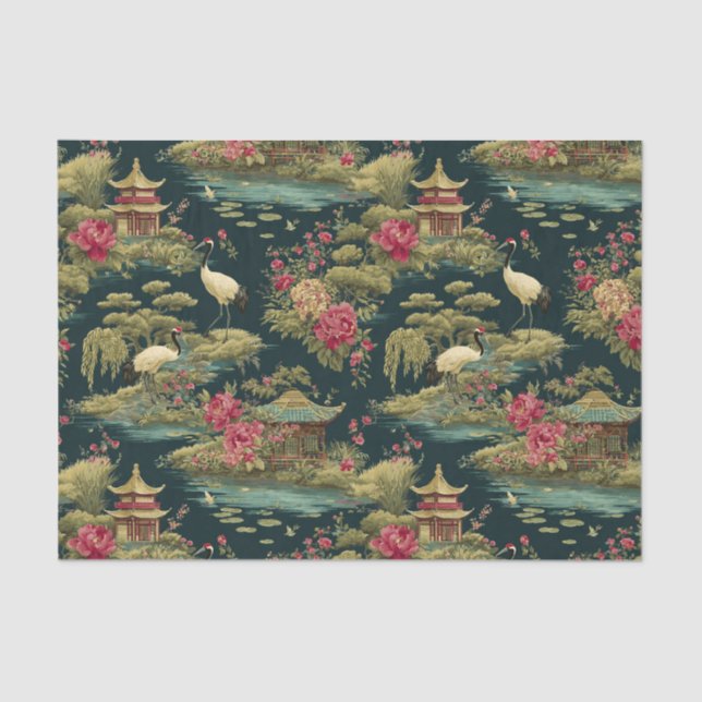 Chinoiserie Garden Gift Wrapping Tissue Paper   (Front)