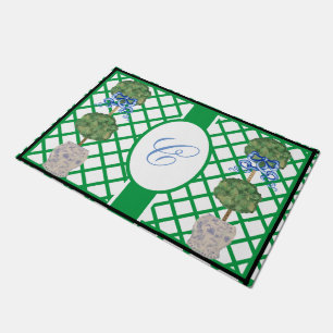Chinoiserie Garden Topiary Ginger Jar Jars Dorm  D Doormat