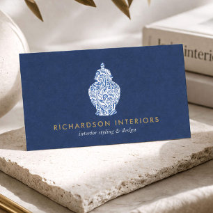 Chinoiserie Ginger Jar Interior Designer Business Card