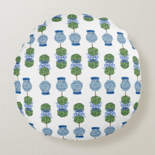 Chinoiserie Ginger Jar Jars Topiary Basket Throw P Round Cushion