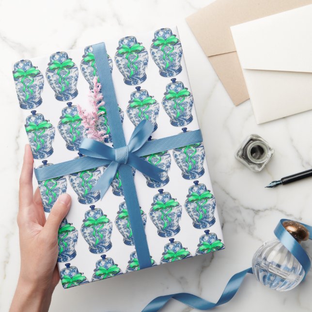 Chinoiserie Ginger Jar Jars  Wrapping Paper (Gifting)