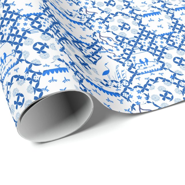 Chinoiserie Ginger Jar Jars  Wrapping Paper (Roll Corner)