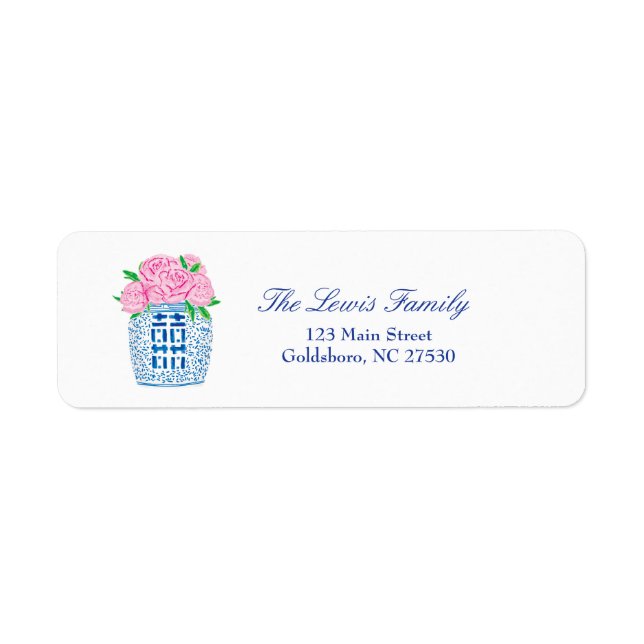 Chinoiserie Grandmillennial Return Address Labels (Front)