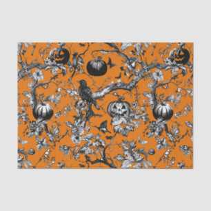 Chinoiserie Halloween Crow &Jack-O-Lantern Pattern Tissue Paper