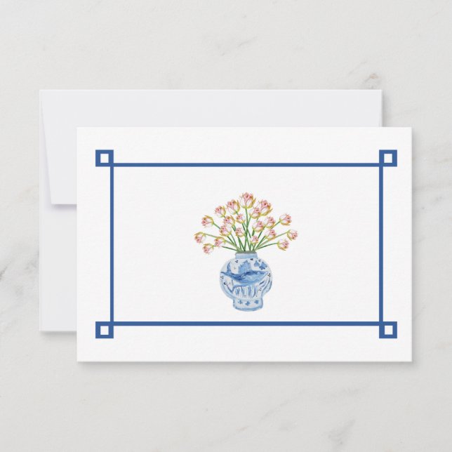 Chinoiserie Hand Painted All Occasion Note Card  (Front)