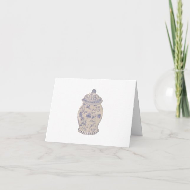 Chinoiserie Hand Painted Ginger Jar Jars  Thank Yo Thank You Card (Front)